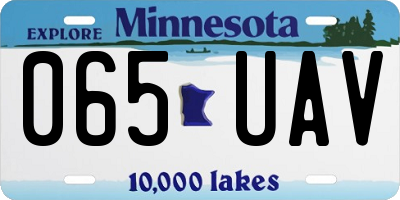 MN license plate 065UAV