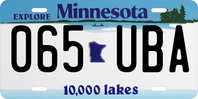 MN license plate 065UBA