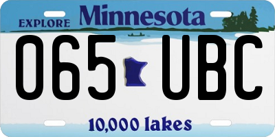 MN license plate 065UBC