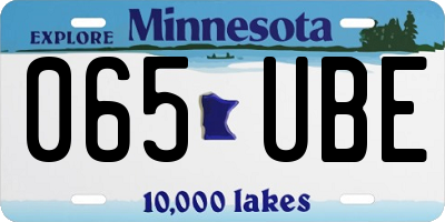 MN license plate 065UBE