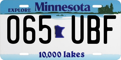 MN license plate 065UBF