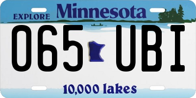 MN license plate 065UBI