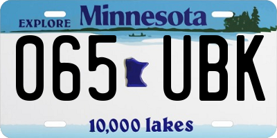 MN license plate 065UBK