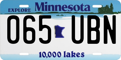 MN license plate 065UBN