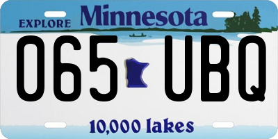 MN license plate 065UBQ