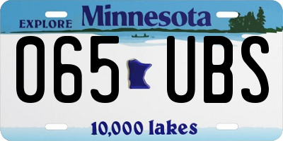 MN license plate 065UBS