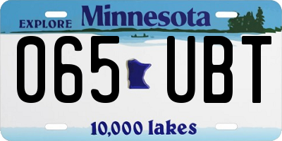 MN license plate 065UBT