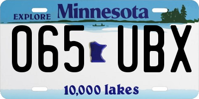 MN license plate 065UBX