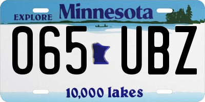 MN license plate 065UBZ