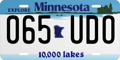 MN license plate 065UDO