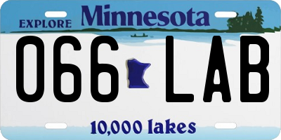 MN license plate 066LAB