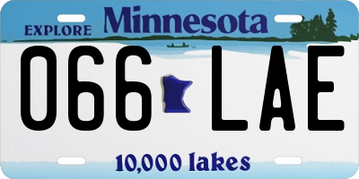 MN license plate 066LAE