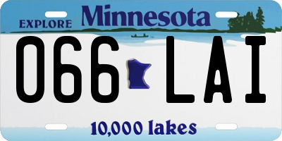 MN license plate 066LAI