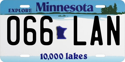 MN license plate 066LAN