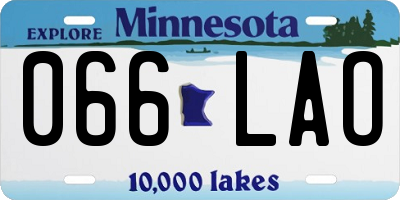 MN license plate 066LAO