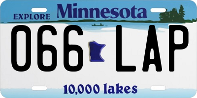 MN license plate 066LAP