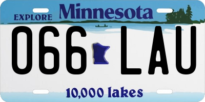 MN license plate 066LAU