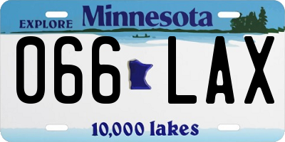 MN license plate 066LAX