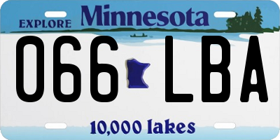 MN license plate 066LBA