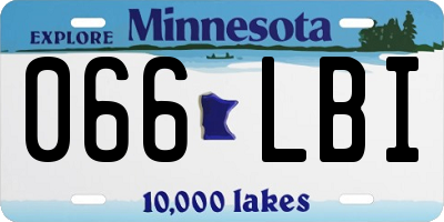 MN license plate 066LBI