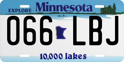 MN license plate 066LBJ