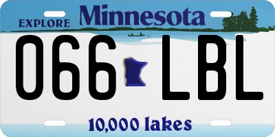MN license plate 066LBL