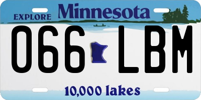 MN license plate 066LBM