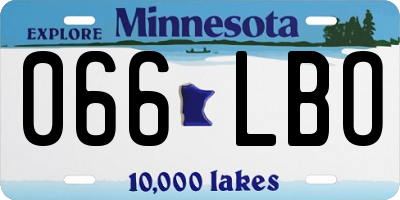 MN license plate 066LBO