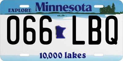 MN license plate 066LBQ
