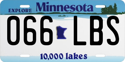 MN license plate 066LBS