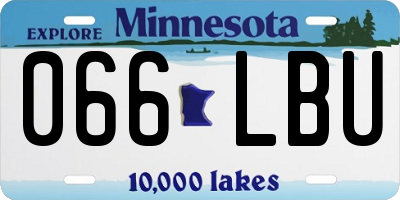 MN license plate 066LBU