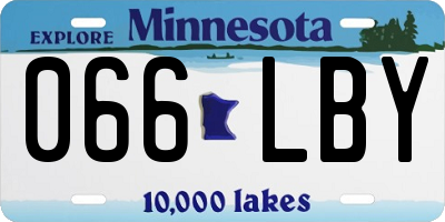 MN license plate 066LBY