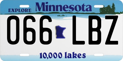 MN license plate 066LBZ