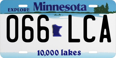 MN license plate 066LCA