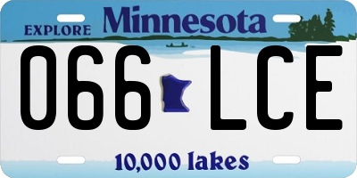 MN license plate 066LCE