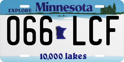 MN license plate 066LCF