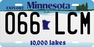 MN license plate 066LCM