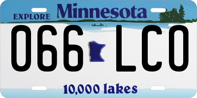 MN license plate 066LCO