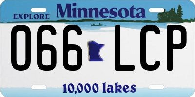 MN license plate 066LCP