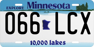 MN license plate 066LCX