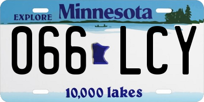 MN license plate 066LCY