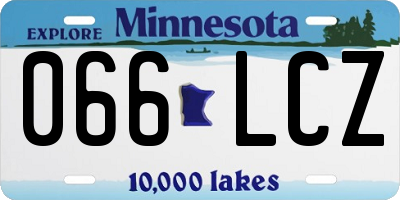 MN license plate 066LCZ