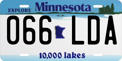 MN license plate 066LDA
