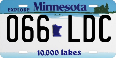 MN license plate 066LDC