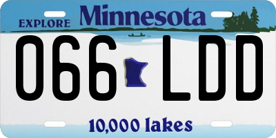 MN license plate 066LDD
