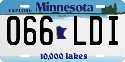 MN license plate 066LDI