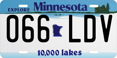 MN license plate 066LDV
