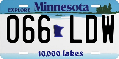 MN license plate 066LDW