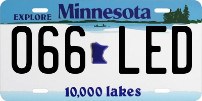 MN license plate 066LED