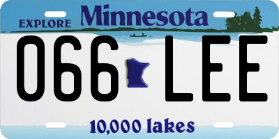 MN license plate 066LEE